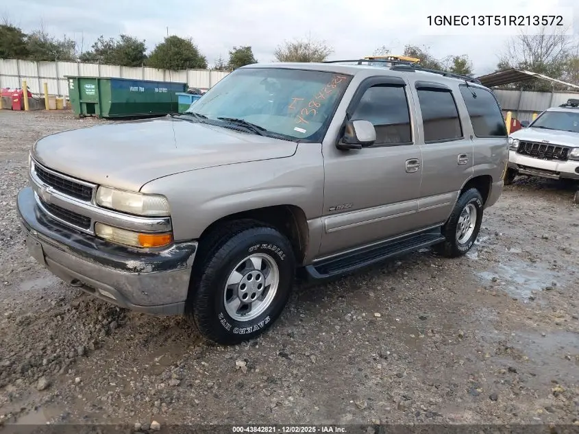 1GNEC13T51R213572 2001 Chevrolet Tahoe Lt