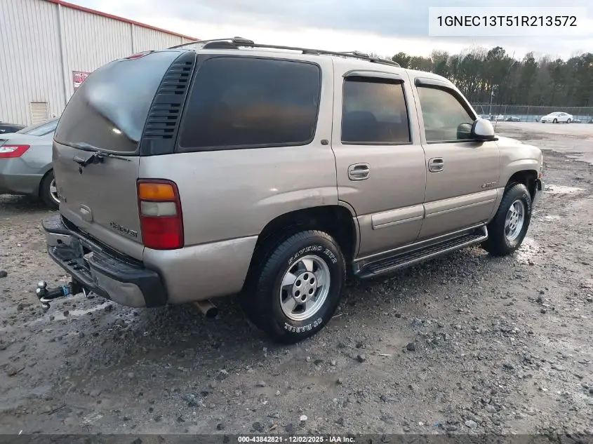 1GNEC13T51R213572 2001 Chevrolet Tahoe Lt