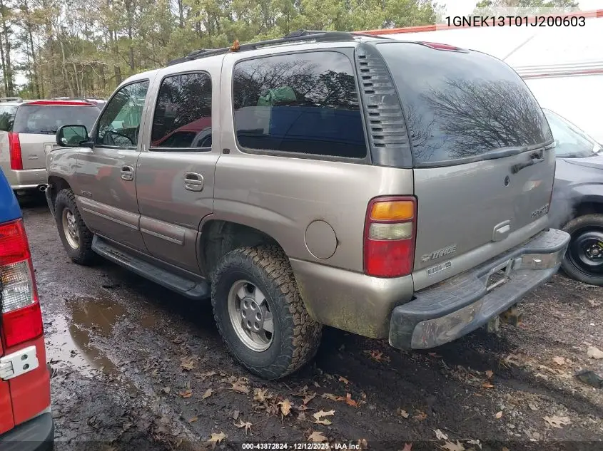 1GNEK13T01J200603 2001 Chevrolet Tahoe Lt