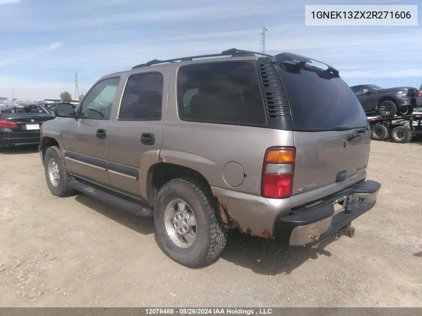 2002 Chevrolet Tahoe K1500 VIN: 1GNEK13ZX2R271606 Lot: 12078488