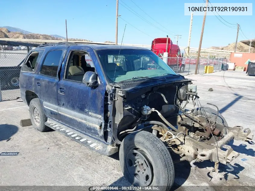 1GNEC13T92R190931 2002 Chevrolet Tahoe Lt