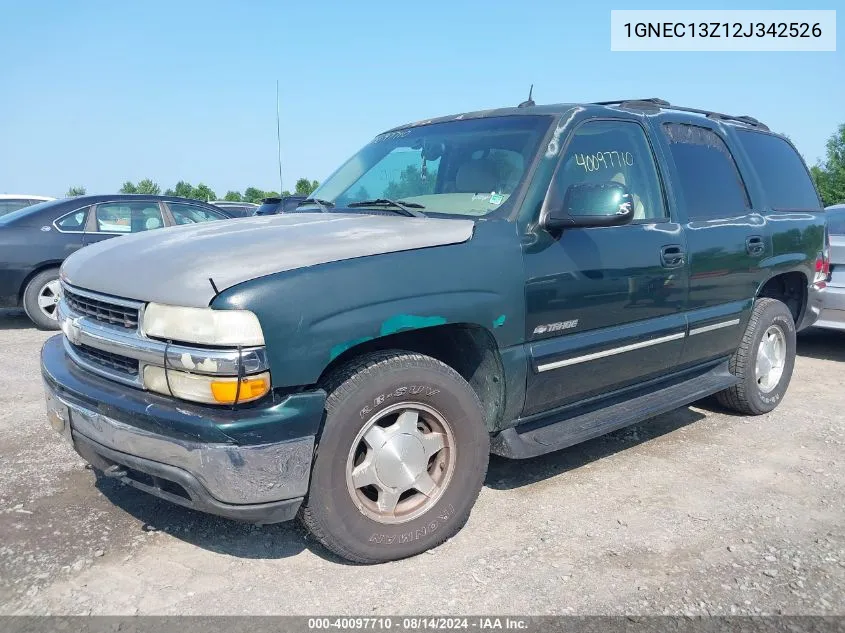 1GNEC13Z12J342526 2002 Chevrolet Tahoe Lt