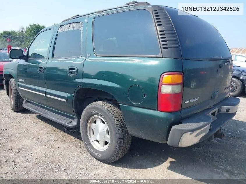 1GNEC13Z12J342526 2002 Chevrolet Tahoe Lt