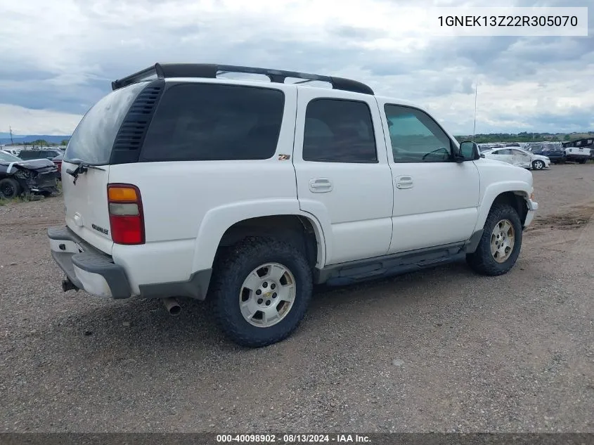 2002 Chevrolet Tahoe Z71 VIN: 1GNEK13Z22R305070 Lot: 40098902