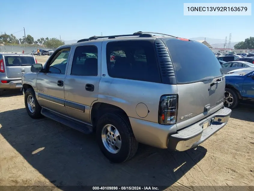 2002 Chevrolet Tahoe Ls VIN: 1GNEC13V92R163679 Lot: 40109898