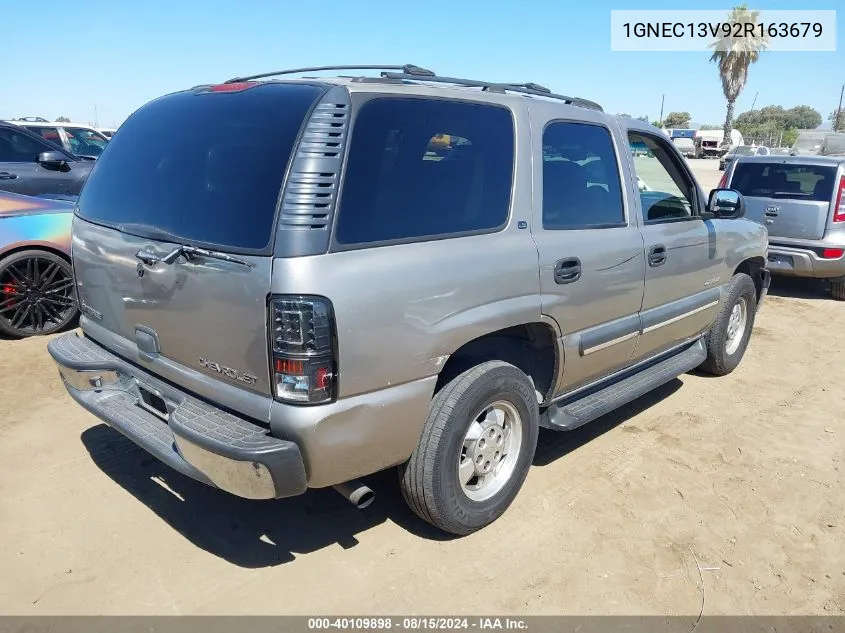 2002 Chevrolet Tahoe Ls VIN: 1GNEC13V92R163679 Lot: 40109898