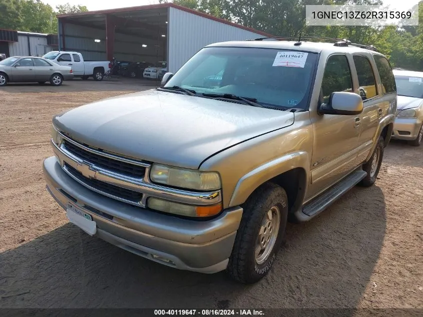 2002 Chevrolet Tahoe C1500 VIN: 1GNEC13Z62R315369 Lot: 40119647