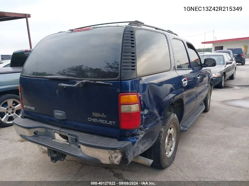 2002 Chevrolet Tahoe Ls VIN: 1GNEC13Z42R215349 Lot: 40127522