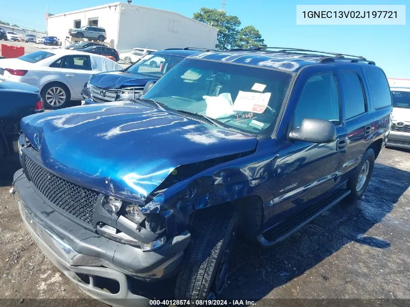 2002 Chevrolet Tahoe Ls VIN: 1GNEC13V02J197721 Lot: 40128574