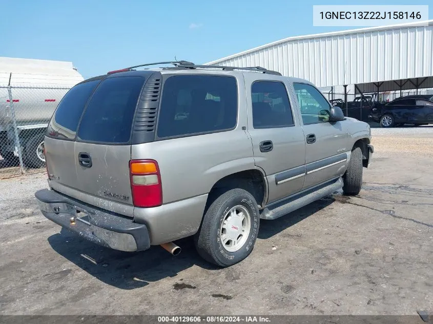 2002 Chevrolet Tahoe Ls VIN: 1GNEC13Z22J158146 Lot: 40129606