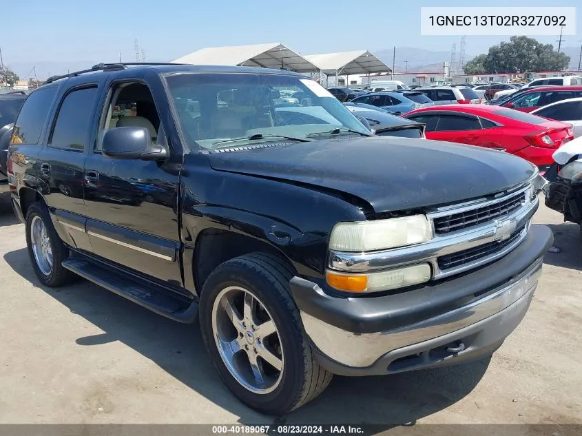 2002 Chevrolet Tahoe Lt VIN: 1GNEC13T02R327092 Lot: 40189067