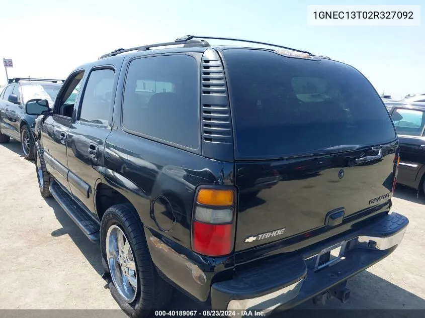 2002 Chevrolet Tahoe Lt VIN: 1GNEC13T02R327092 Lot: 40189067