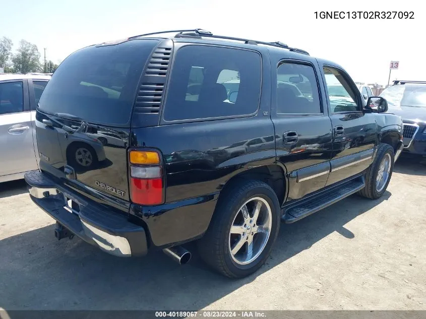 2002 Chevrolet Tahoe Lt VIN: 1GNEC13T02R327092 Lot: 40189067