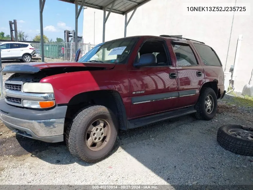 2002 Chevrolet Tahoe Ls VIN: 1GNEK13Z52J235725 Lot: 40210914