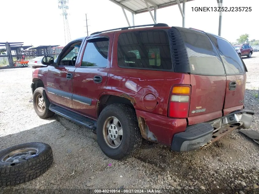 2002 Chevrolet Tahoe Ls VIN: 1GNEK13Z52J235725 Lot: 40210914