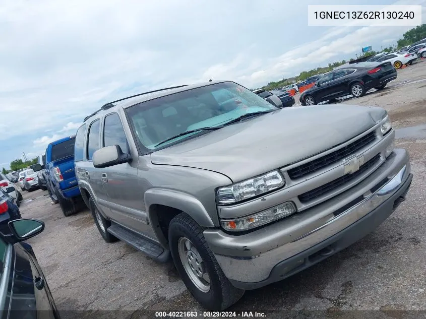 2002 Chevrolet Tahoe Lt VIN: 1GNEC13Z62R130240 Lot: 40221663