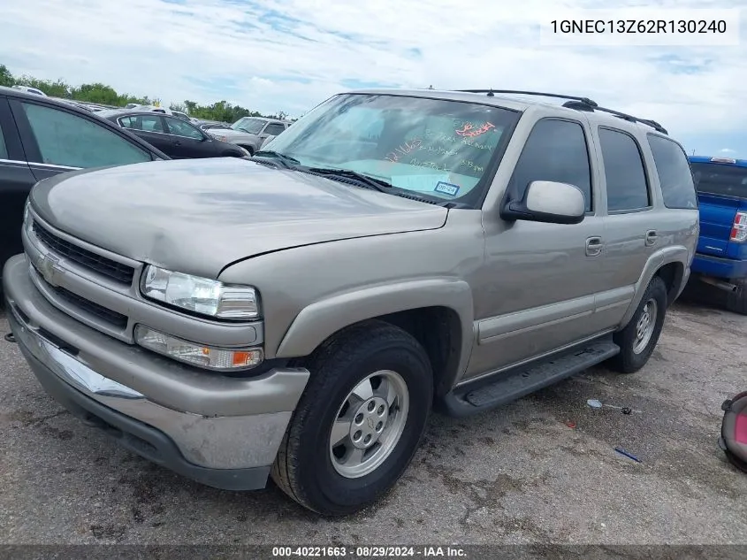 2002 Chevrolet Tahoe Lt VIN: 1GNEC13Z62R130240 Lot: 40221663