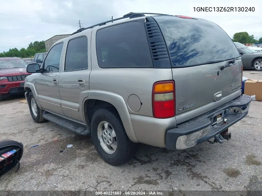 2002 Chevrolet Tahoe Lt VIN: 1GNEC13Z62R130240 Lot: 40221663