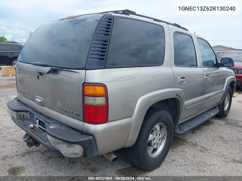 2002 Chevrolet Tahoe Lt VIN: 1GNEC13Z62R130240 Lot: 40221663