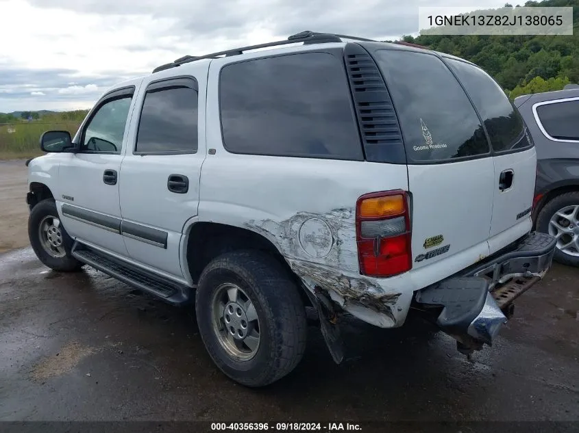 2002 Chevrolet Tahoe Ls VIN: 1GNEK13Z82J138065 Lot: 40356396