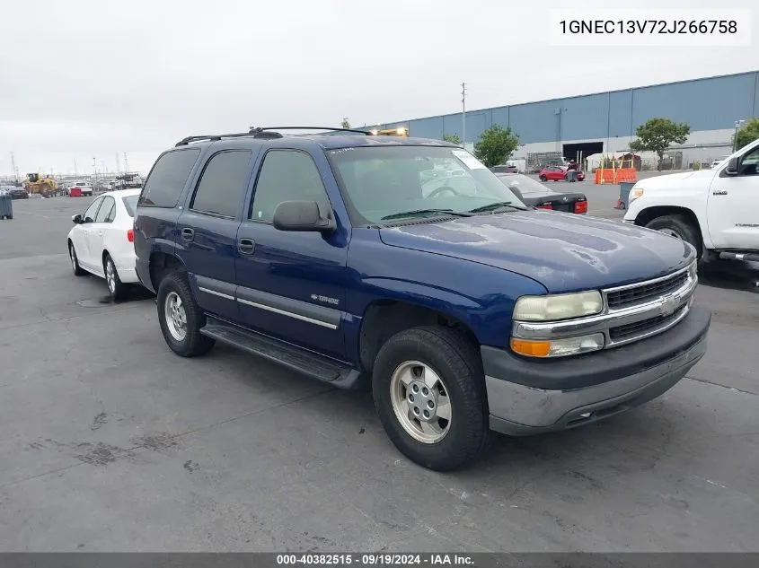 2002 Chevrolet Tahoe Ls VIN: 1GNEC13V72J266758 Lot: 40382515