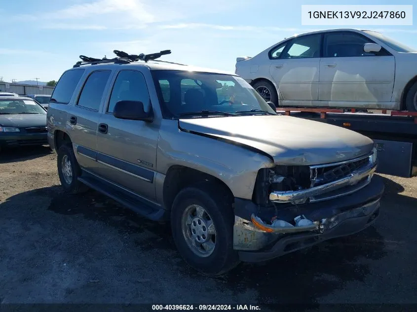 2002 Chevrolet Tahoe Ls VIN: 1GNEK13V92J247860 Lot: 40396624