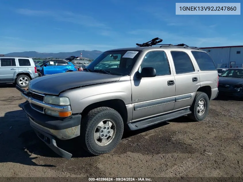 2002 Chevrolet Tahoe Ls VIN: 1GNEK13V92J247860 Lot: 40396624