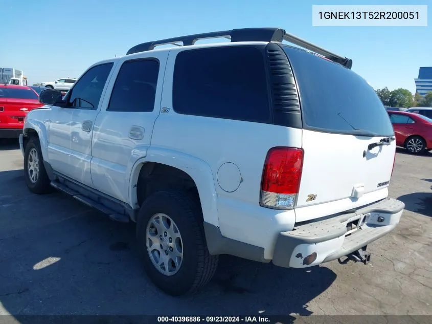 2002 Chevrolet Tahoe Z71 VIN: 1GNEK13T52R200051 Lot: 40396886