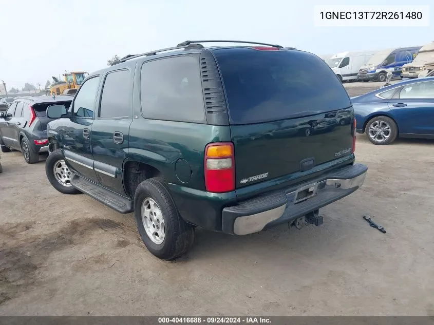 2002 Chevrolet Tahoe Ls VIN: 1GNEC13T72R261480 Lot: 40416688