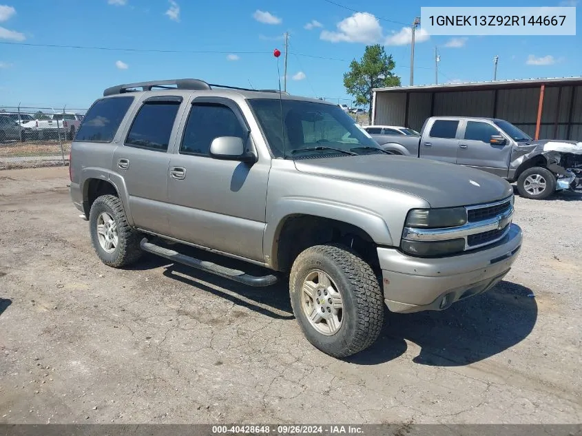 2002 Chevrolet Tahoe Z71 VIN: 1GNEK13Z92R144667 Lot: 40428648