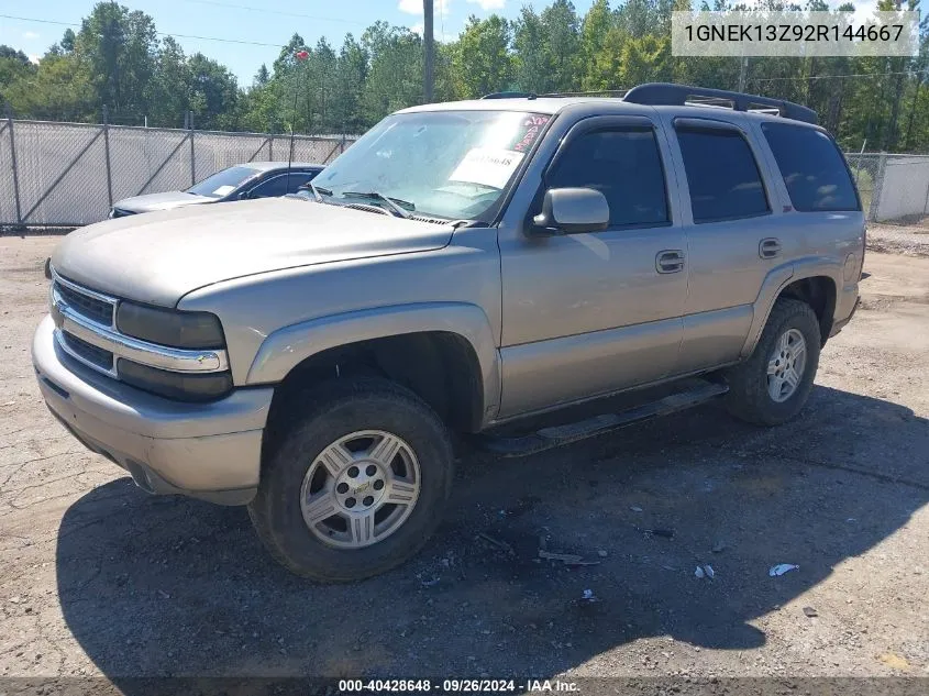 2002 Chevrolet Tahoe Z71 VIN: 1GNEK13Z92R144667 Lot: 40428648