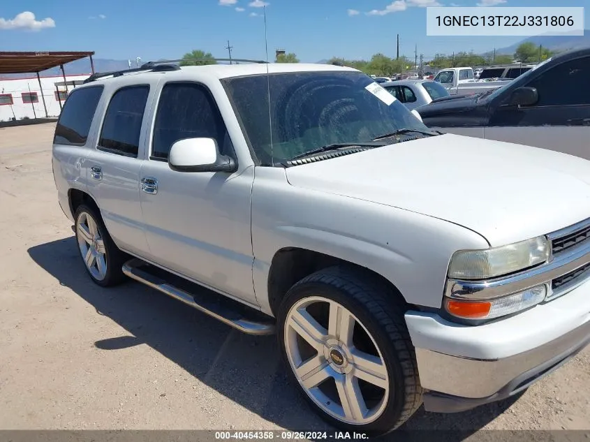 2002 Chevrolet Tahoe Lt VIN: 1GNEC13T22J331806 Lot: 40454358