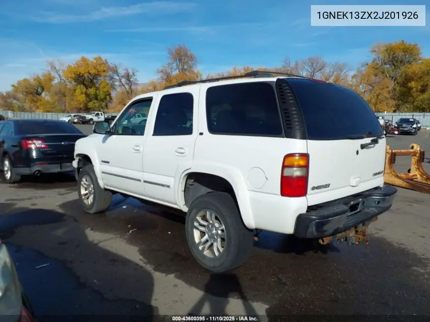 1GNEK13ZX2J201926 2002 Chevrolet Tahoe Lt