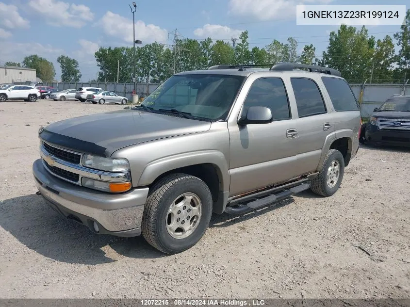 2003 Chevrolet Tahoe K1500 VIN: 1GNEK13Z23R199124 Lot: 12072215