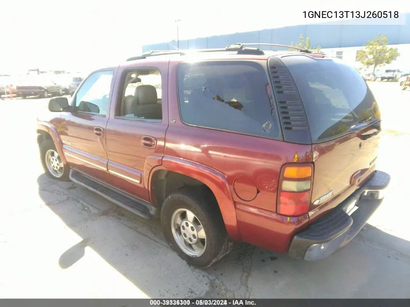 2003 Chevrolet Tahoe Lt VIN: 1GNEC13T13J260518 Lot: 39336300