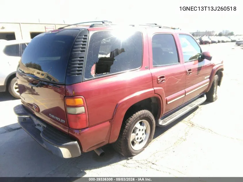 1GNEC13T13J260518 2003 Chevrolet Tahoe Lt