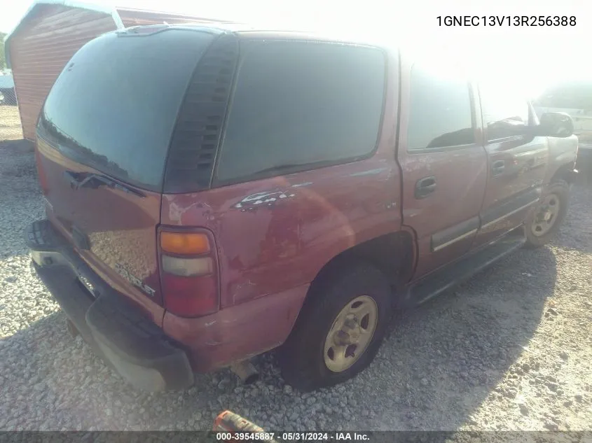 2003 Chevrolet Tahoe Ls VIN: 1GNEC13V13R256388 Lot: 40278913