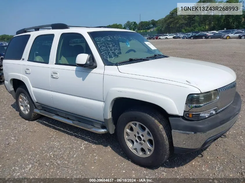 2003 Chevrolet Tahoe Z71 VIN: 1GNEK13Z43R268993 Lot: 39684637