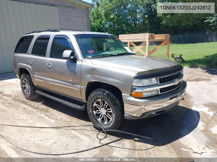 2003 Chevrolet Tahoe Lt VIN: 1GNEK13Z03J242812 Lot: 39754571