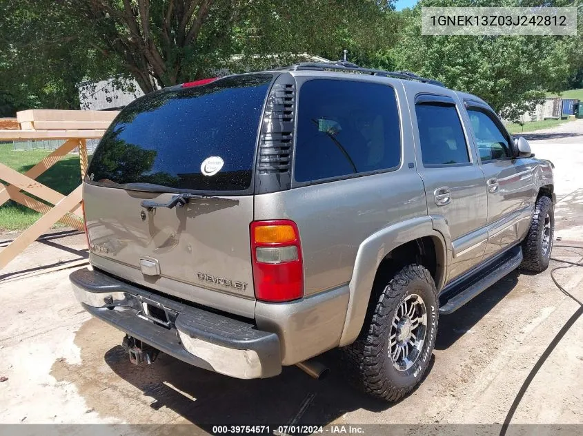 2003 Chevrolet Tahoe Lt VIN: 1GNEK13Z03J242812 Lot: 39754571