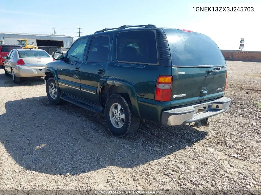 2003 Chevrolet Tahoe K1500 VIN: 1GNEK13ZX3J245703 Lot: 39993475