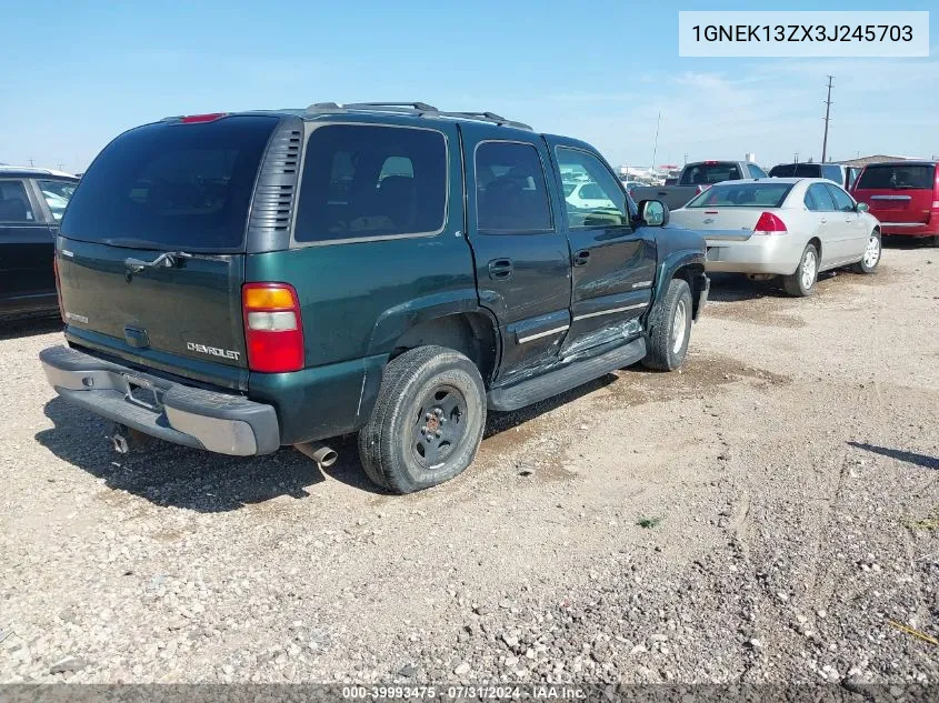 2003 Chevrolet Tahoe K1500 VIN: 1GNEK13ZX3J245703 Lot: 39993475