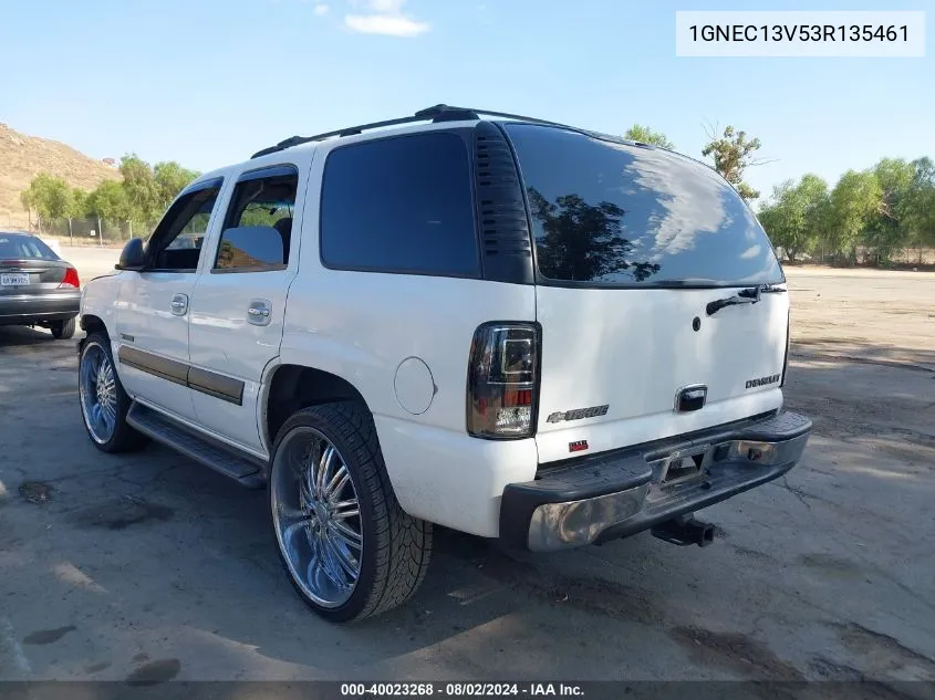 2003 Chevrolet Tahoe Ls VIN: 1GNEC13V53R135461 Lot: 40023268