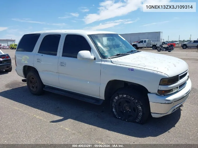 2003 Chevrolet Tahoe Ls VIN: 1GNEK13ZX3J109314 Lot: 40033291