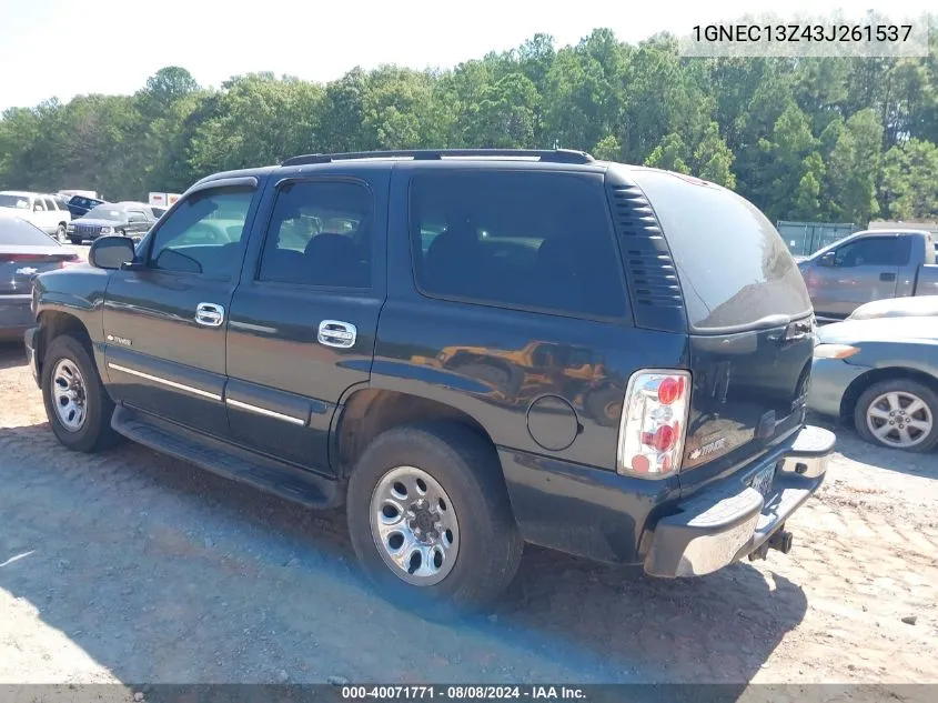 2003 Chevrolet Tahoe Ls VIN: 1GNEC13Z43J261537 Lot: 40071771