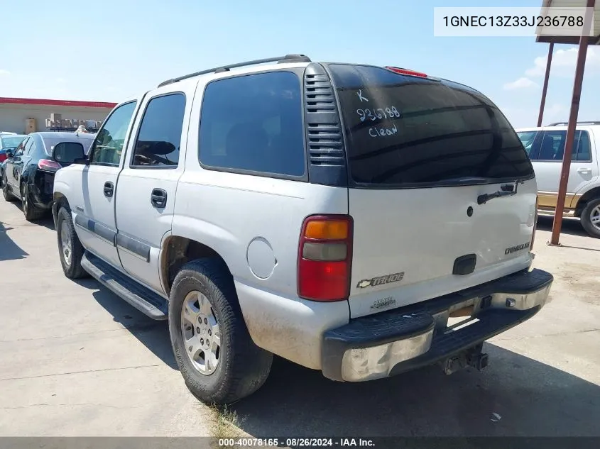 2003 Chevrolet Tahoe Ls VIN: 1GNEC13Z33J236788 Lot: 40078165