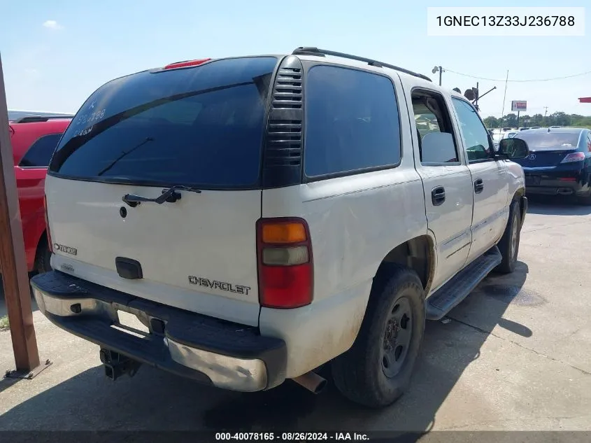 2003 Chevrolet Tahoe Ls VIN: 1GNEC13Z33J236788 Lot: 40078165