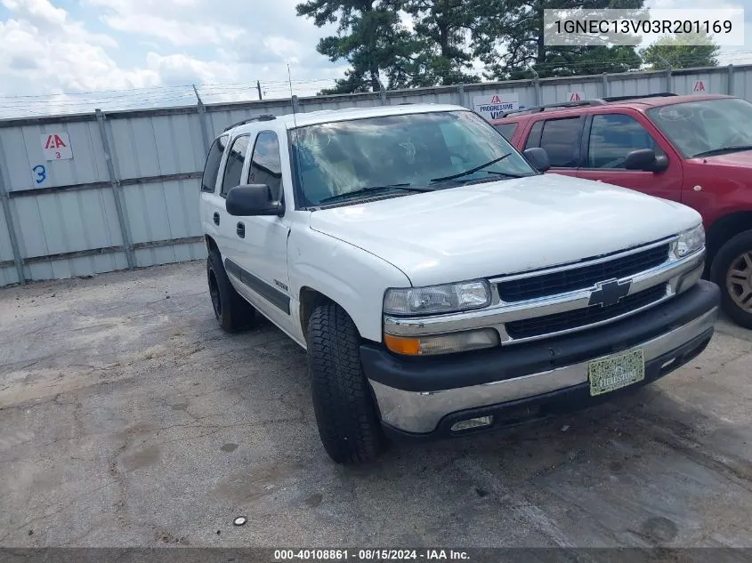 2003 Chevrolet Tahoe Ls VIN: 1GNEC13V03R201169 Lot: 40108861