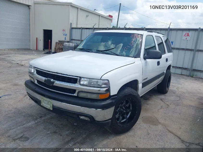 2003 Chevrolet Tahoe Ls VIN: 1GNEC13V03R201169 Lot: 40108861