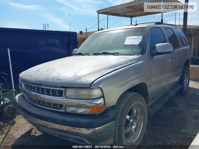 2003 Chevrolet Tahoe Lt VIN: 1GNEC13Z73R187970 Lot: 40116637